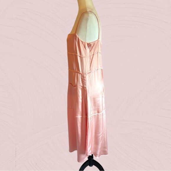 Carven satin midi dress peachy pink - Picture 3 of 16